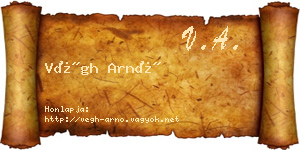 Végh Arnó névjegykártya